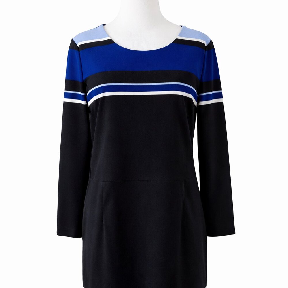 🖤💙 NWOT New York & Company Black & Blue Long Sleeve Dress | Size L